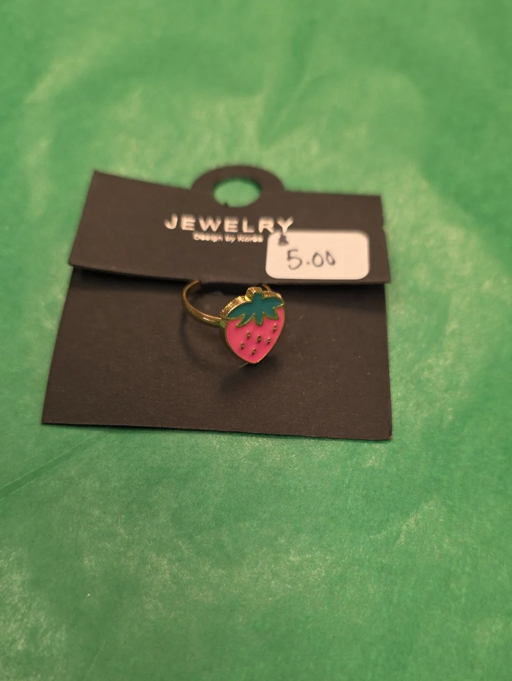 JEWELRY Pink Strawberry Enamel Ring